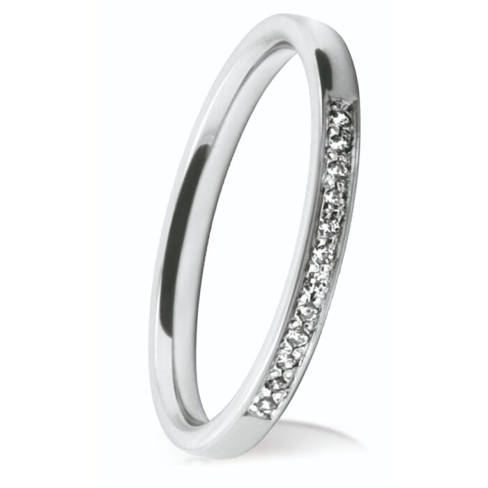 2.0mm Flat Court Wedding Ring - Brilliant Cut Grain Diamonds | 749B02 749B01 749B00